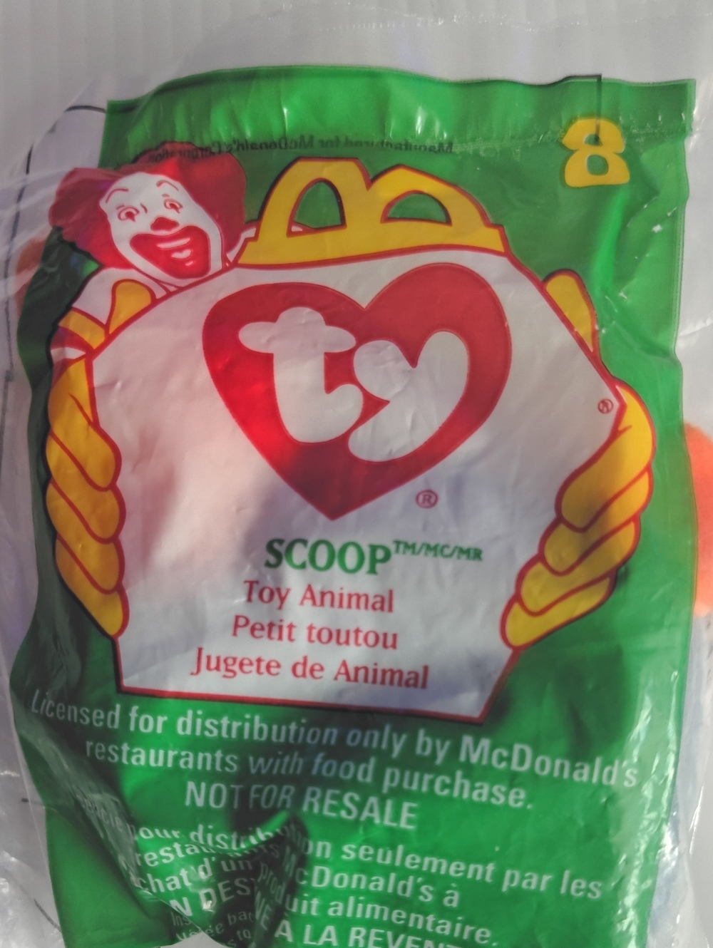 Ty McDonald's SCOOP Teenie Beanie #8 Sealed Packaging 1998